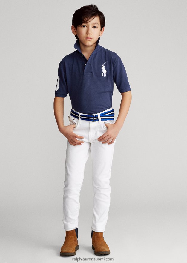 Ralph Lauren lapset iso poni puuvillaverkkopaita 0Z24ZR6065 hienostunut laivasto