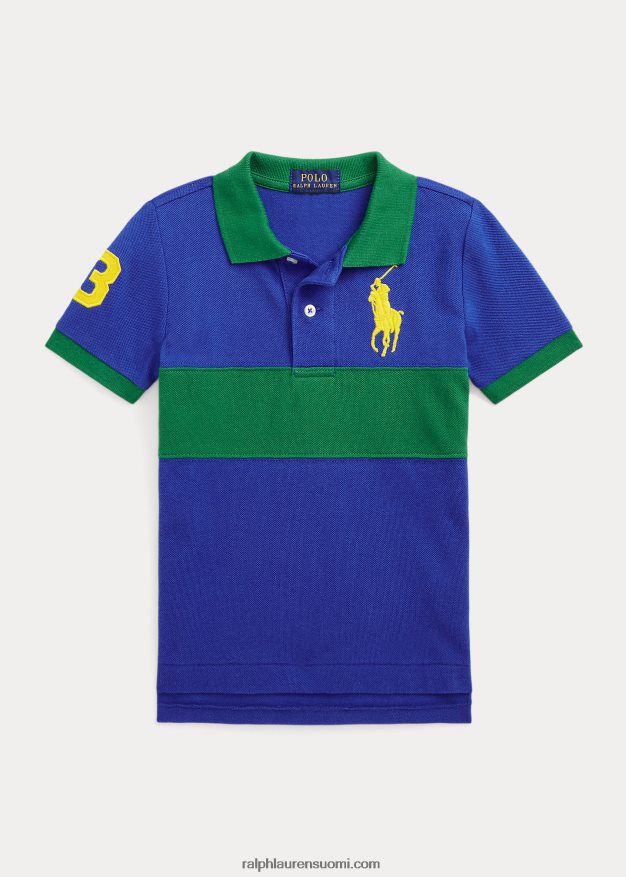 Ralph Lauren lapset iso poni puuvillaverkkopaita 0Z24ZR6465 safiiritähti/vihreä