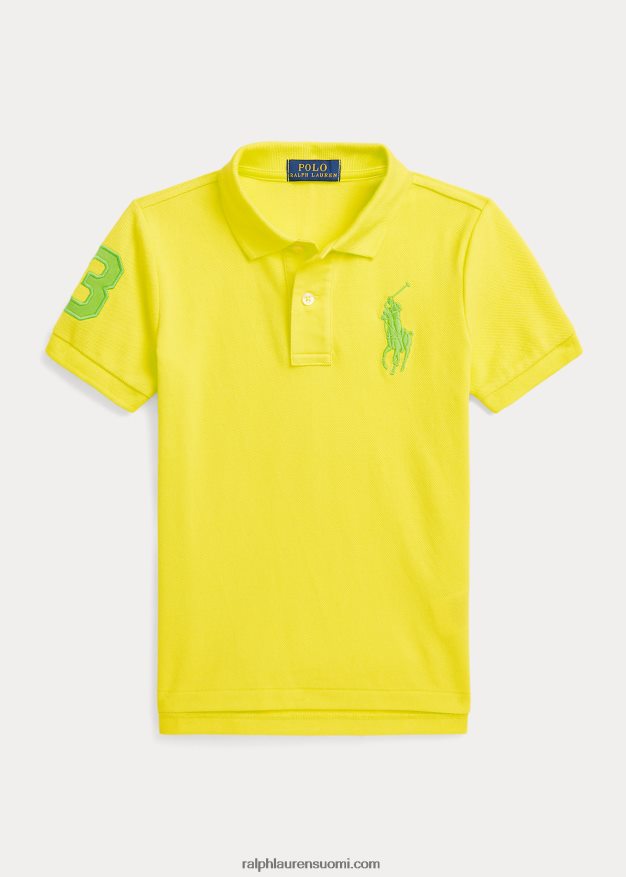 Ralph Lauren lapset iso poni puuvillaverkkopaita 0Z24ZR6489 laser keltainen