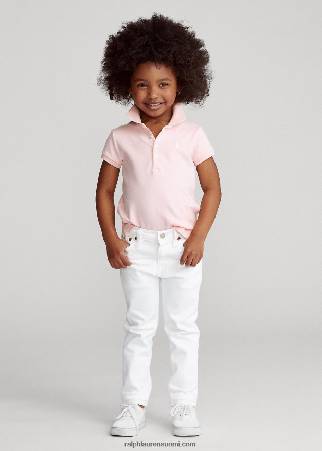 Ralph Lauren lapset joustava puuvillaverkkopaita 0Z24ZR6784 bristolin pinkki