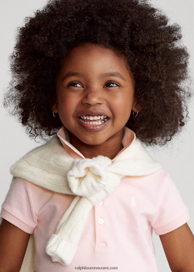 Ralph Lauren lapset joustava puuvillaverkkopaita 0Z24ZR6784 bristolin pinkki