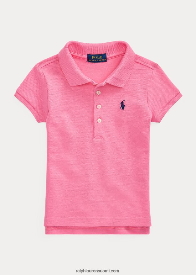 Ralph Lauren lapset joustava puuvillaverkkopaita 0Z24ZR6785 Baa pinkki