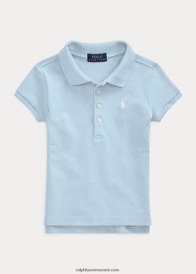 Ralph Lauren lapset joustava puuvillaverkkopaita 0Z24ZR6787 toimiston sininen