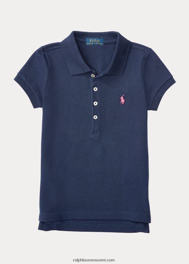 Ralph Lauren lapset joustava puuvillaverkkopaita 0Z24ZR6788 hienostunut laivasto