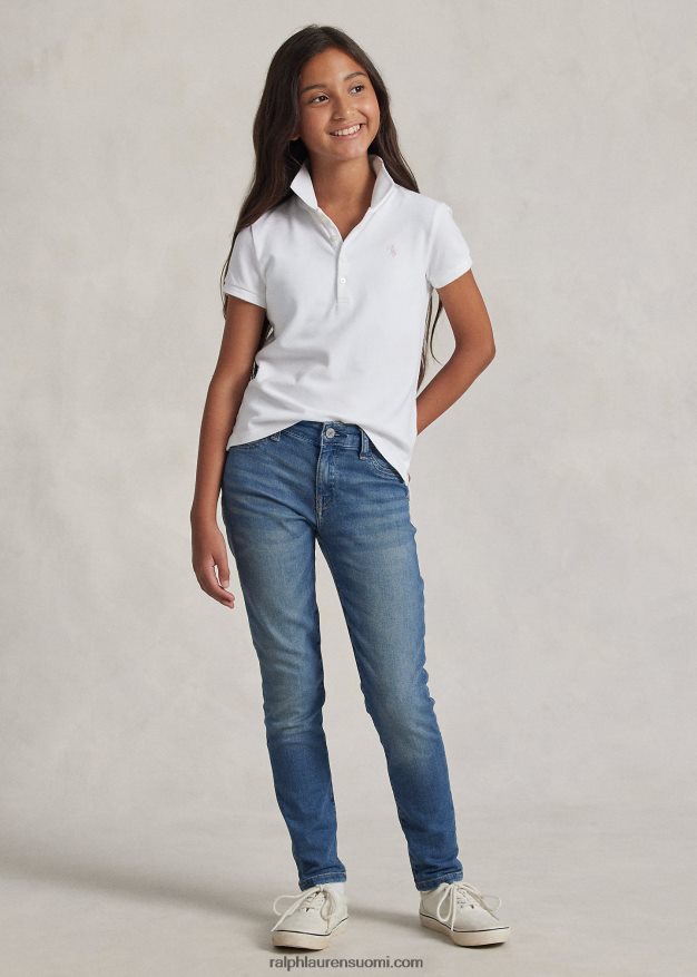 Ralph Lauren lapset joustava puuvillaverkkopaita 0Z24ZR7039 valkoinen