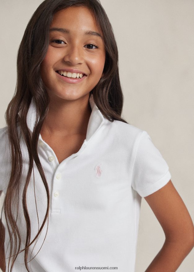 Ralph Lauren lapset joustava puuvillaverkkopaita 0Z24ZR7039 valkoinen