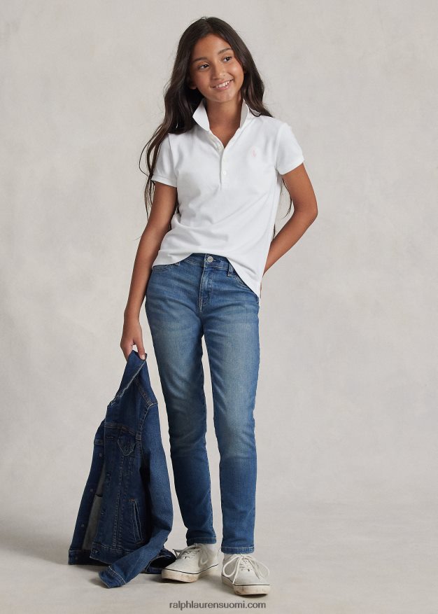 Ralph Lauren lapset joustava puuvillaverkkopaita 0Z24ZR7039 valkoinen