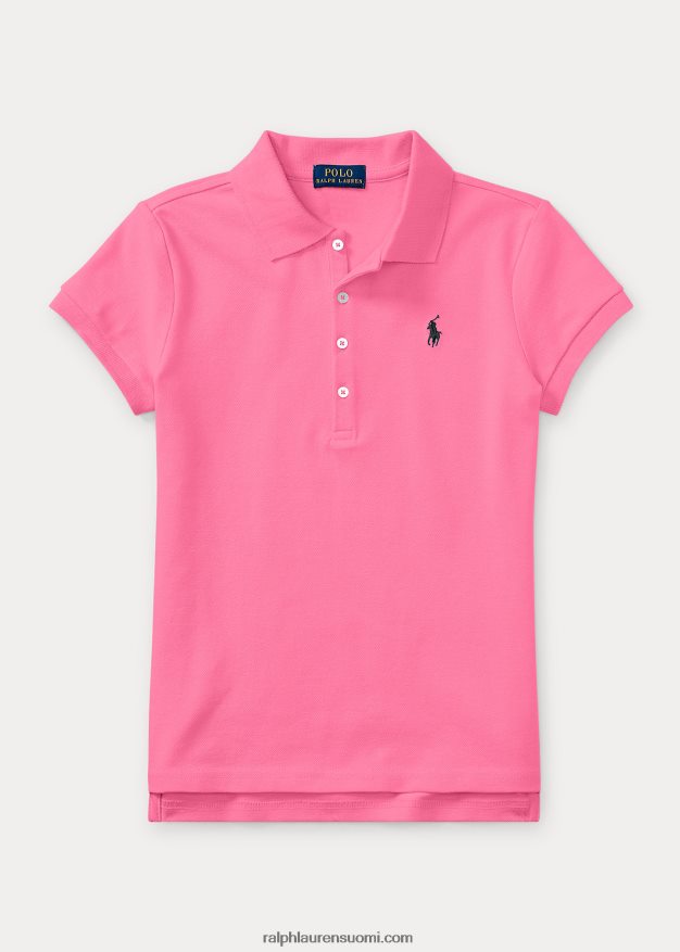 Ralph Lauren lapset joustava puuvillaverkkopaita 0Z24ZR7041 Baa pinkki