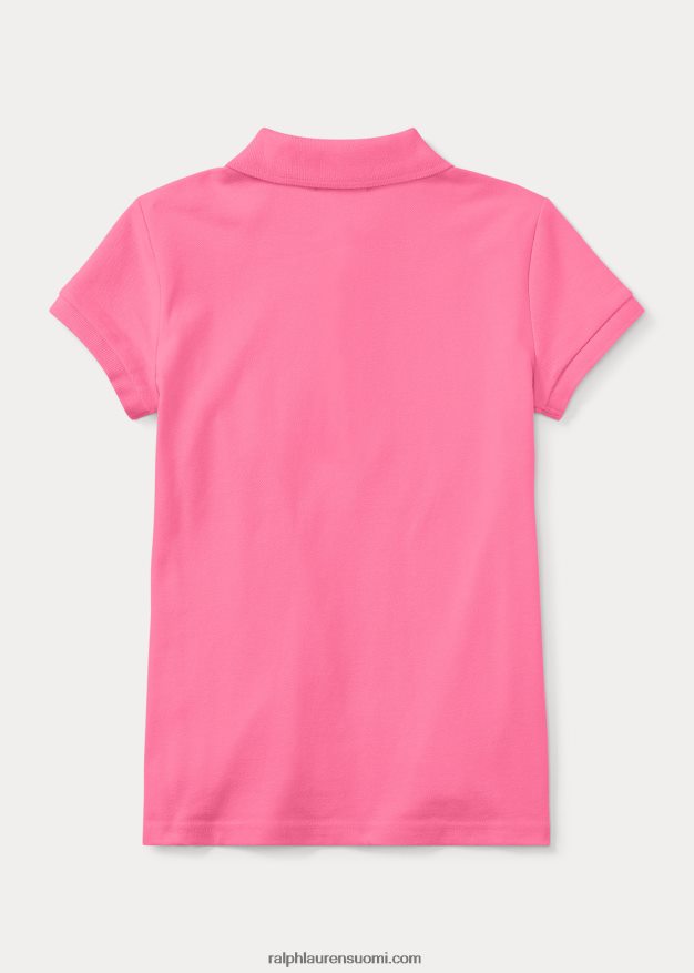Ralph Lauren lapset joustava puuvillaverkkopaita 0Z24ZR7041 Baa pinkki