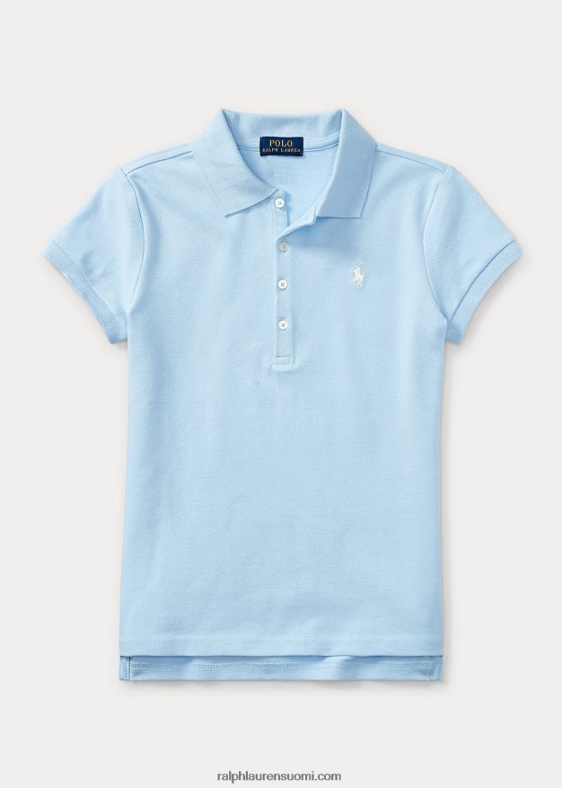 Ralph Lauren lapset joustava puuvillaverkkopaita 0Z24ZR7042 toimiston sininen