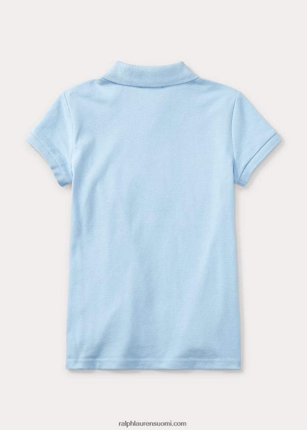 Ralph Lauren lapset joustava puuvillaverkkopaita 0Z24ZR7042 toimiston sininen