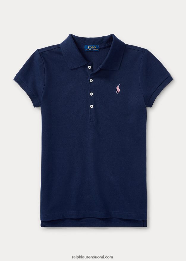 Ralph Lauren lapset joustava puuvillaverkkopaita 0Z24ZR7043 hienostunut laivasto