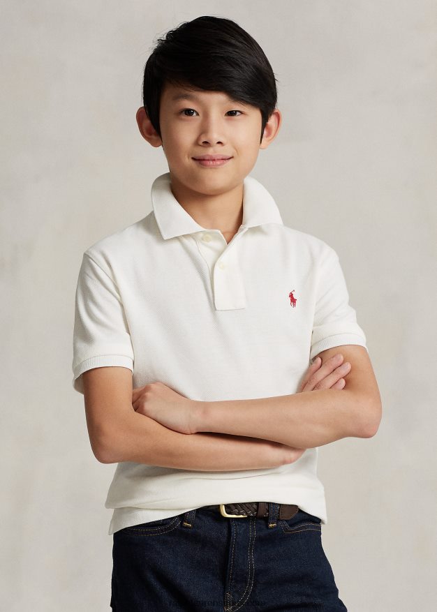 Ralph Lauren lapset kuun uudenvuoden puuvillaverkkopoolopaita 0Z24ZR6571 nevis