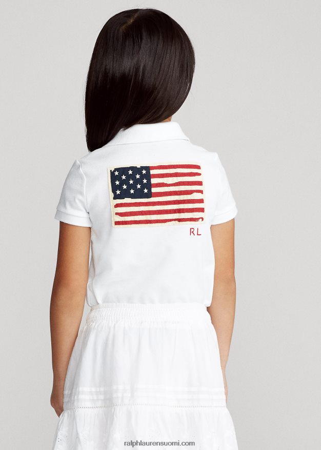 Ralph Lauren lapset lippupuuvillaverkkopaita 0Z24ZR6780 valkoinen