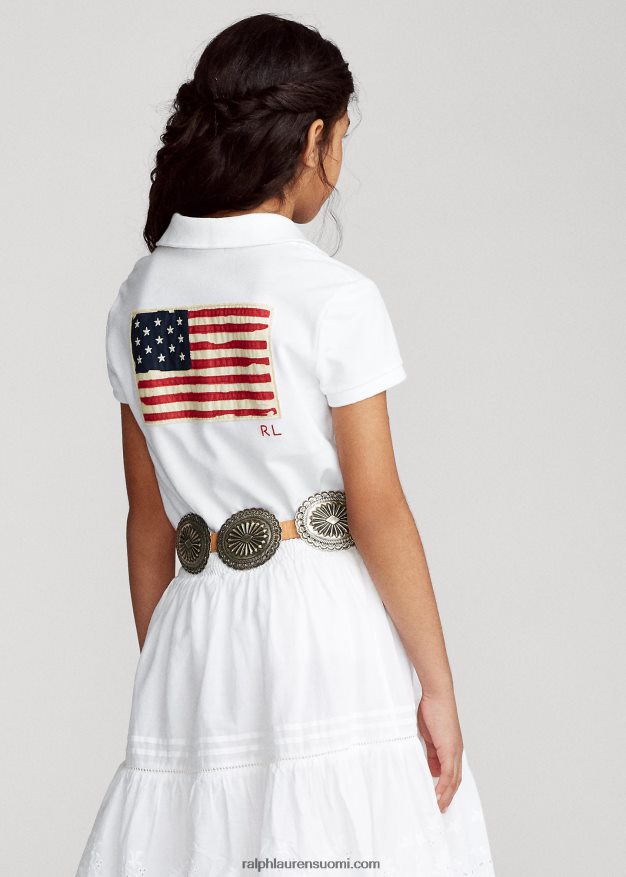 Ralph Lauren lapset lippupuuvillaverkkopaita 0Z24ZR7022 valkoinen