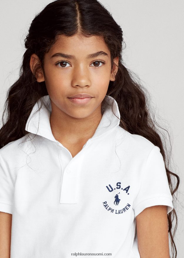 Ralph Lauren lapset lippupuuvillaverkkopaita 0Z24ZR7022 valkoinen