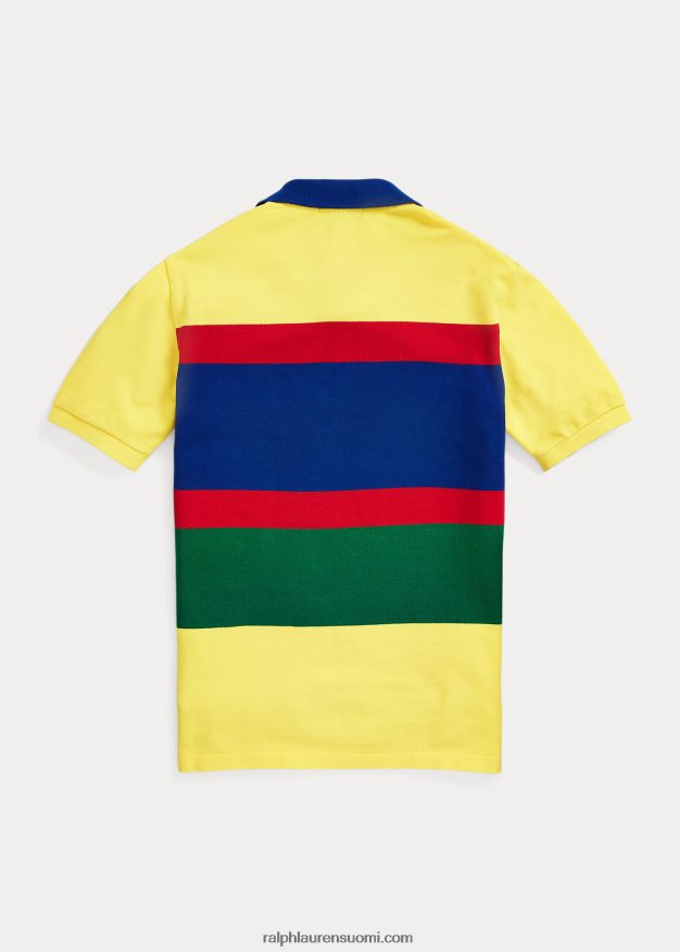 Ralph Lauren lapset logoraidallinen puuvillaverkkopoolopaita 0Z24ZR9813 sitruunamurskaus multi
