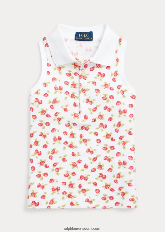 Ralph Lauren lapset mansikkaverkkoa hihaton poolopaita 0Z24ZR6821 mansikkaprintti