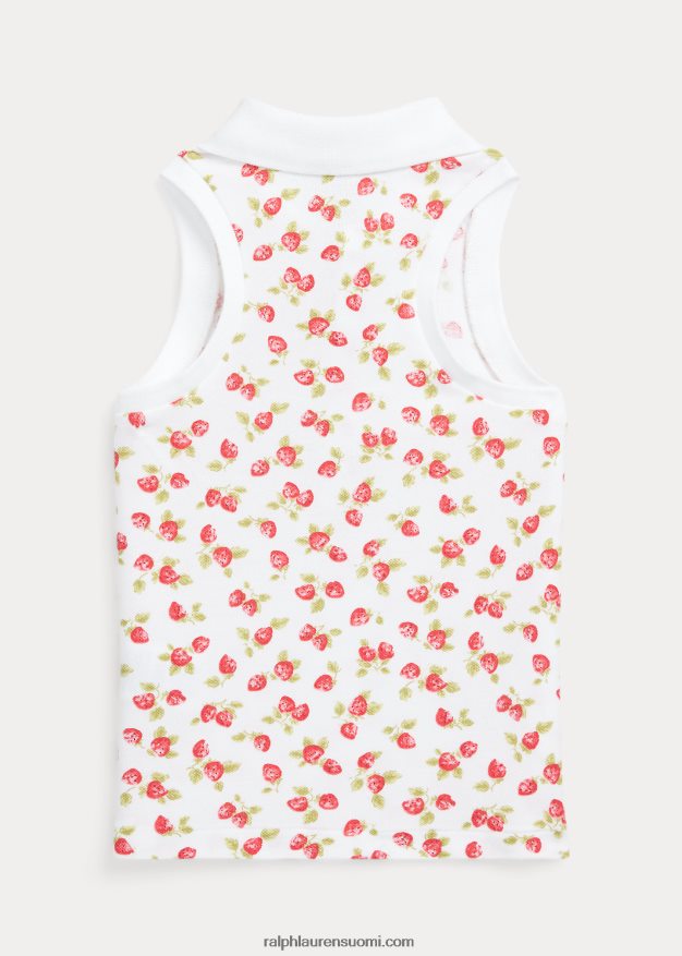 Ralph Lauren lapset mansikkaverkkoa hihaton poolopaita 0Z24ZR6821 mansikkaprintti