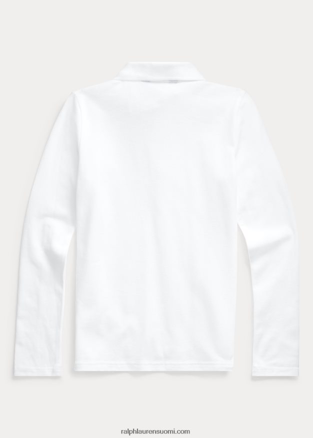Ralph Lauren lapset pitkähihainen yhtenäinen poolopaita 0Z24ZR7253 valkoinen