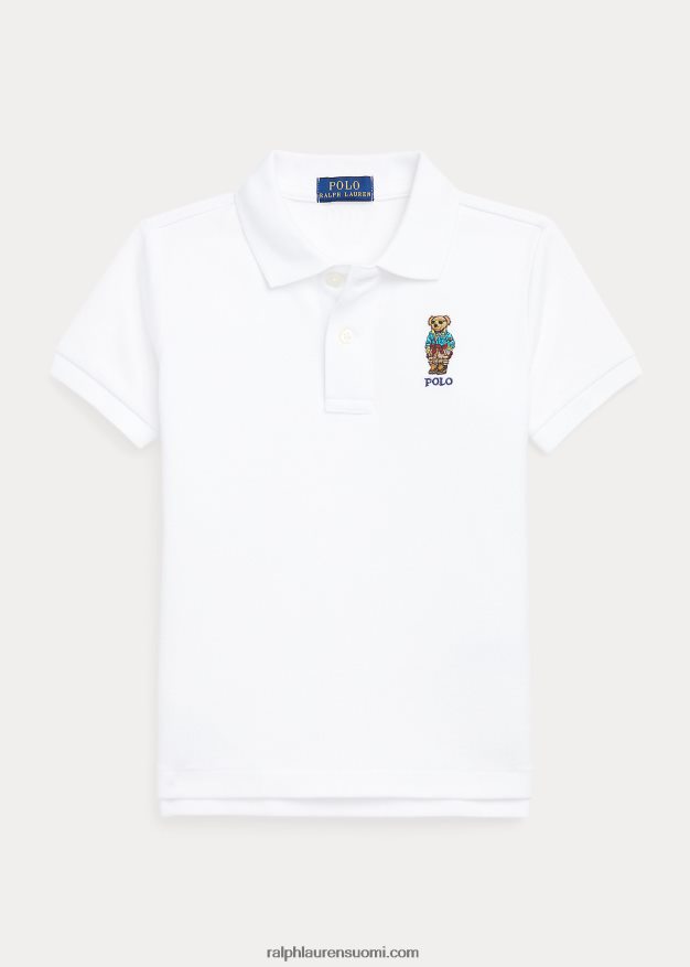 Ralph Lauren lapset poolo bear puuvillaverkkopaita 0Z24ZR6500 valkoinen
