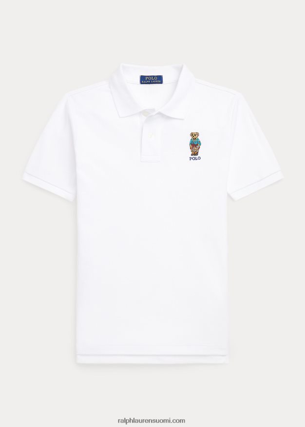 Ralph Lauren lapset poolo bear puuvillaverkkopaita 0Z24ZR6638 valkoinen