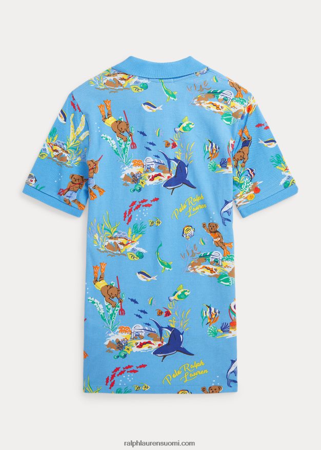 Ralph Lauren lapset poolo bear puuvillaverkkopaita 0Z24ZR9860 bearwaiian sininen