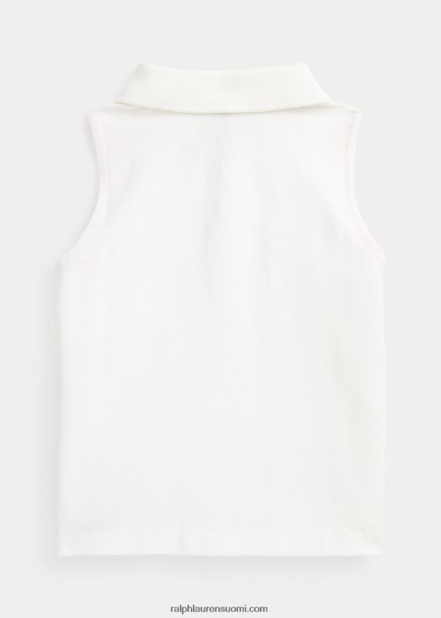 Ralph Lauren lapset puuvillaverkko, hihaton poolopaita 0Z24ZR6813 kannenpesuaine valkoinen