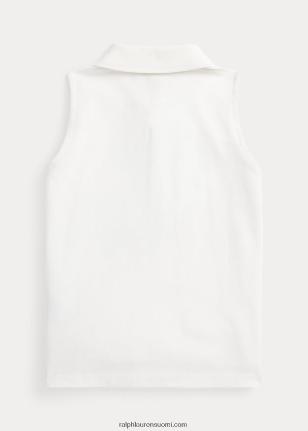 Ralph Lauren lapset puuvillaverkko, hihaton poolopaita 0Z24ZR7060 kannenpesuaine valkoinen