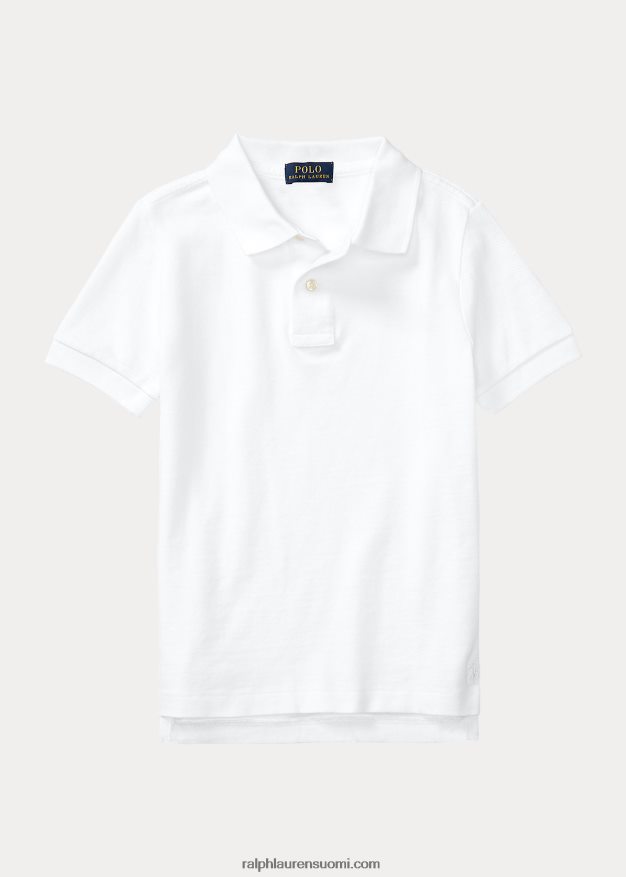 Ralph Lauren lapset puuvillaverkkomainen yhtenäinen poolopaita 0Z24ZR5851 valkoinen