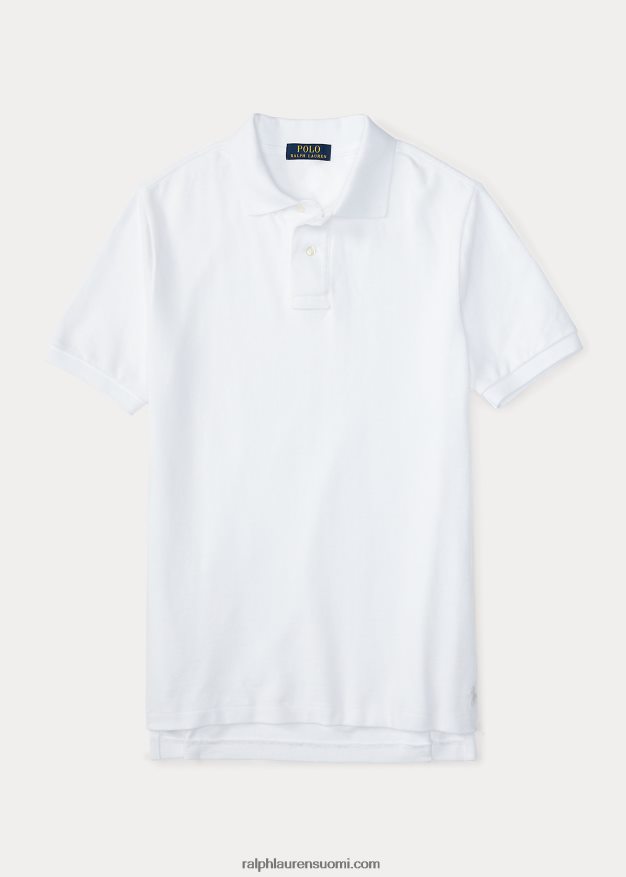 Ralph Lauren lapset puuvillaverkkomainen yhtenäinen poolopaita 0Z24ZR6229 valkoinen