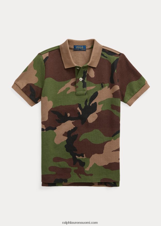 Ralph Lauren lapset puuvillaverkkopaita 0Z24ZR5873 ylimääräinen camo