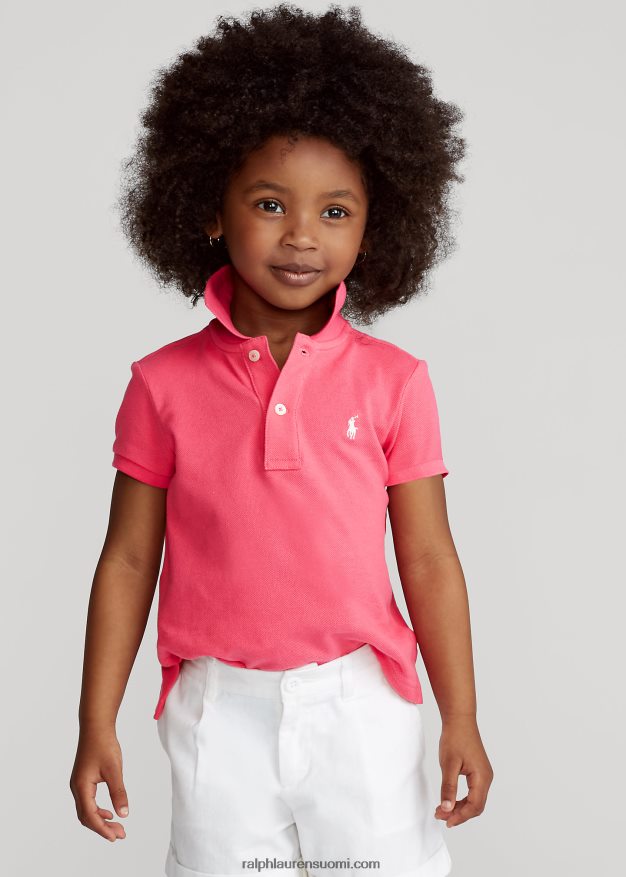 Ralph Lauren lapset puuvillaverkkopaita 0Z24ZR6742 kuuma pinkki