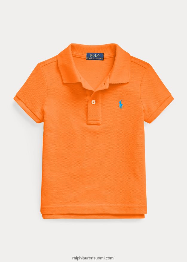 Ralph Lauren lapset puuvillaverkkopaita 0Z24ZR6745 lomakeskuksen oranssi