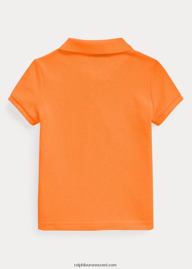 Ralph Lauren lapset puuvillaverkkopaita 0Z24ZR6745 lomakeskuksen oranssi