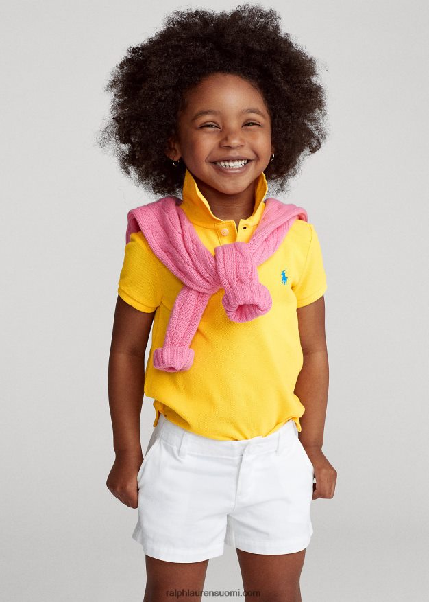 Ralph Lauren lapset puuvillaverkkopaita 0Z24ZR6746 keltaevä