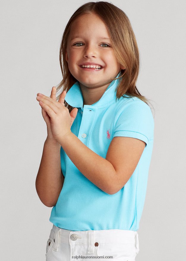 Ralph Lauren lapset puuvillaverkkopaita 0Z24ZR6758 turkoosi nova