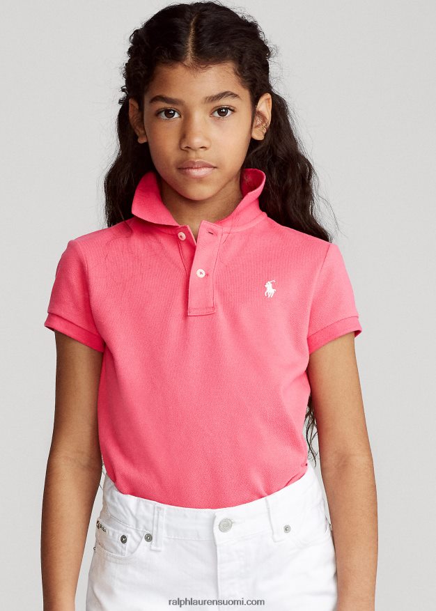 Ralph Lauren lapset puuvillaverkkopaita 0Z24ZR6981 kuuma pinkki