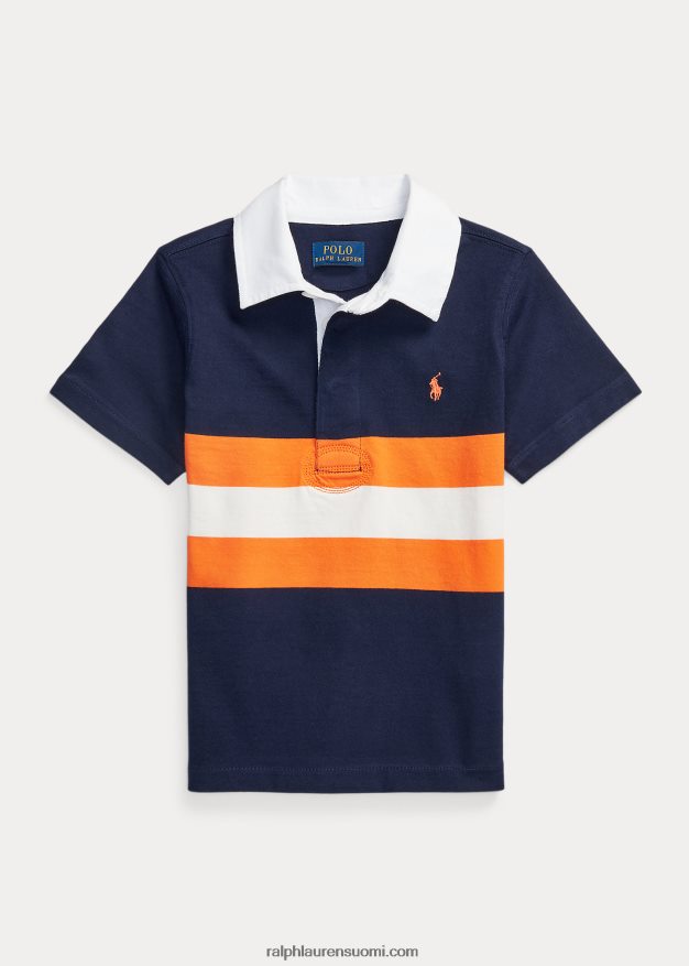 Ralph Lauren lapset raidallinen lyhythihainen rugbypaita 0Z24ZR9794 Cruise Navy Multi