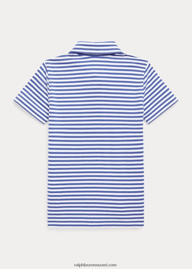 Ralph Lauren lapset raidallinen puuvillajersey poolopaita 0Z24ZR5628 kuninkaallinen laivasto/valkoinen