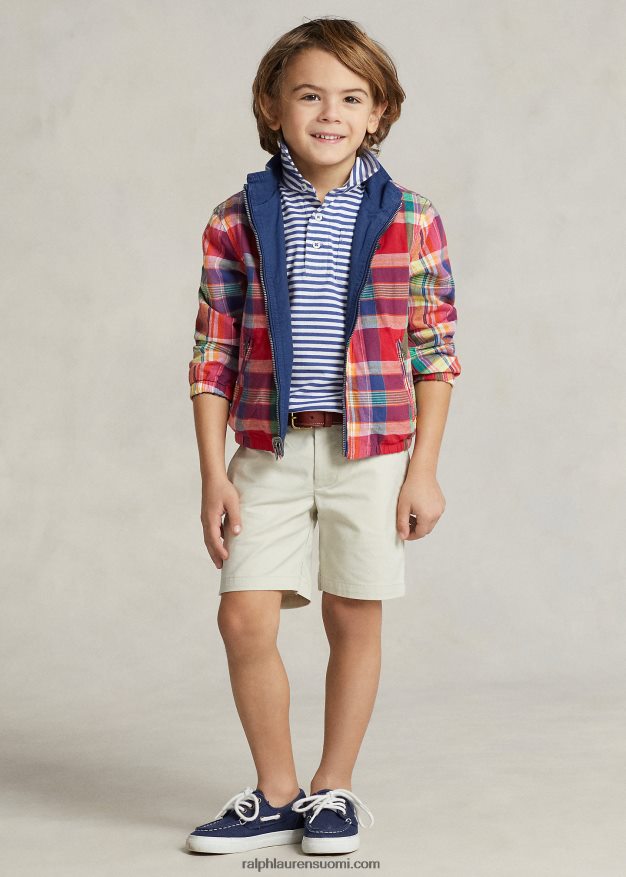 Ralph Lauren lapset raidallinen puuvillajersey poolopaita 0Z24ZR5628 kuninkaallinen laivasto/valkoinen