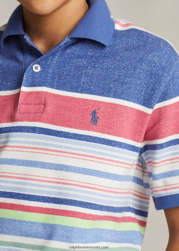 Ralph Lauren lapset raidallinen puuvillaverkkopaita 0Z24ZR5967 paratiisin raita
