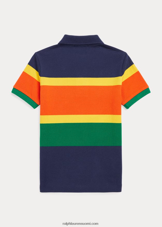 Ralph Lauren lapset raidallinen puuvillaverkkopaita 0Z24ZR6505 tumma koboltti multi