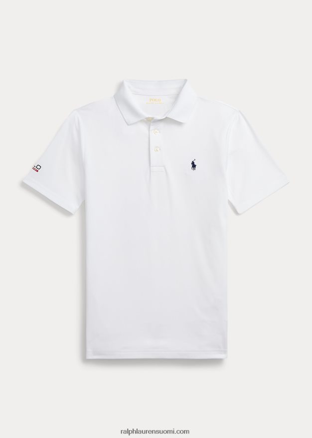 Ralph Lauren lapset suorituskykyä joustava trikoo poolopaita 0Z24ZR5974 keraaminen valkoinen