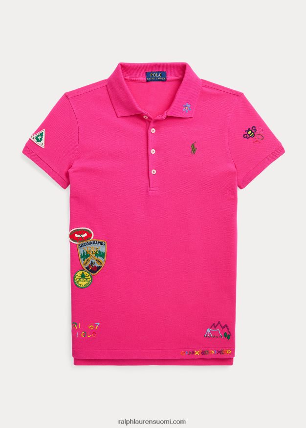 Ralph Lauren lapset ulkona-patch joustava verkkopaita 0Z24ZR7106 aksentti vaaleanpunainen