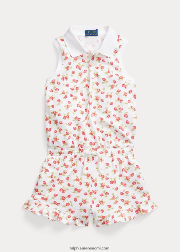 Ralph Lauren lapset mansikka joustava verkkopusero 0Z24ZR6807 petit mansikkaprintti