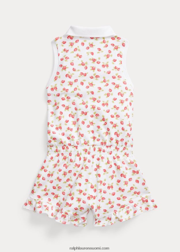 Ralph Lauren lapset mansikka joustava verkkopusero 0Z24ZR6807 petit mansikkaprintti