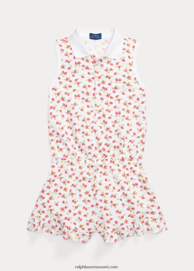 Ralph Lauren lapset mansikka joustava verkkopusero 0Z24ZR9983 petit mansikkaprintti