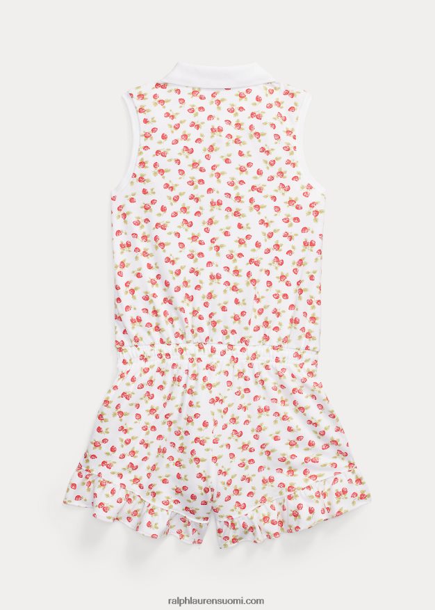 Ralph Lauren lapset mansikka joustava verkkopusero 0Z24ZR9983 petit mansikkaprintti