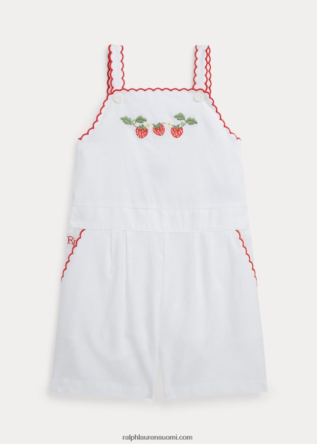 Ralph Lauren lapset mansikka pellava-puuvillahousu 0Z24ZR6826 valkoinen